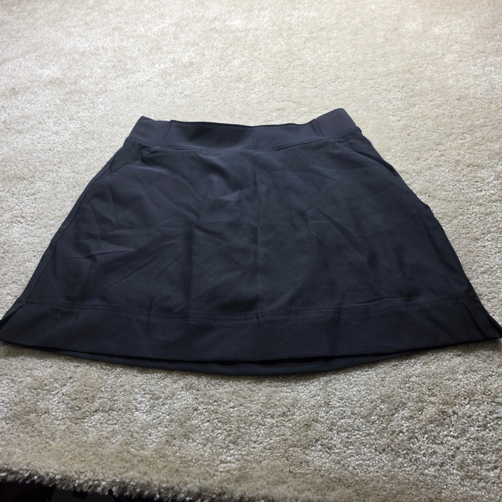 Serra Women Black Athletic Skort Ribbed Waistband Built-in Shorts Size M